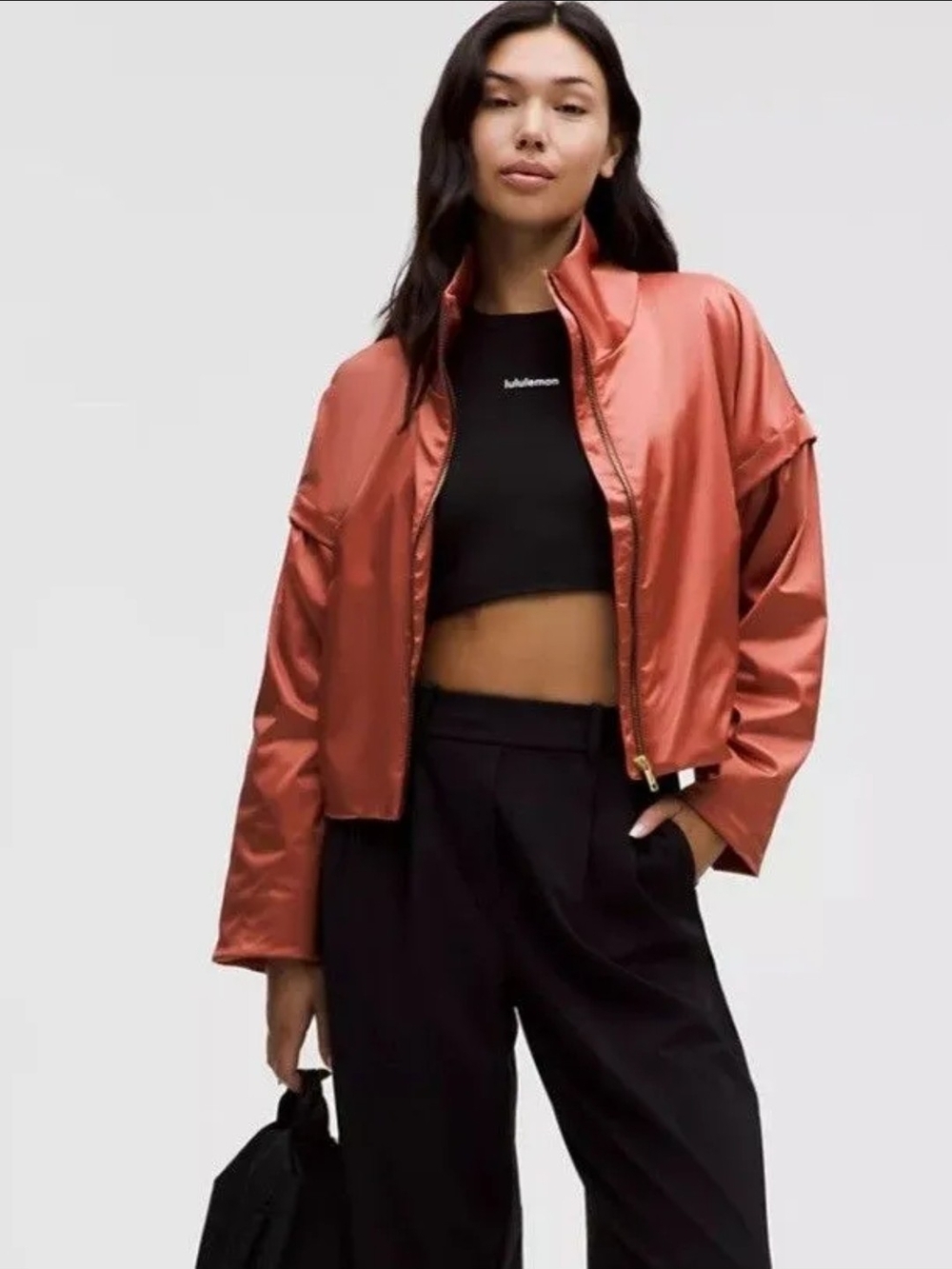 NWT Lululemon Lunar New Year Satin Balloon-Sleeve Jacket Terra Orange Size 4 - Picture 2 of 4